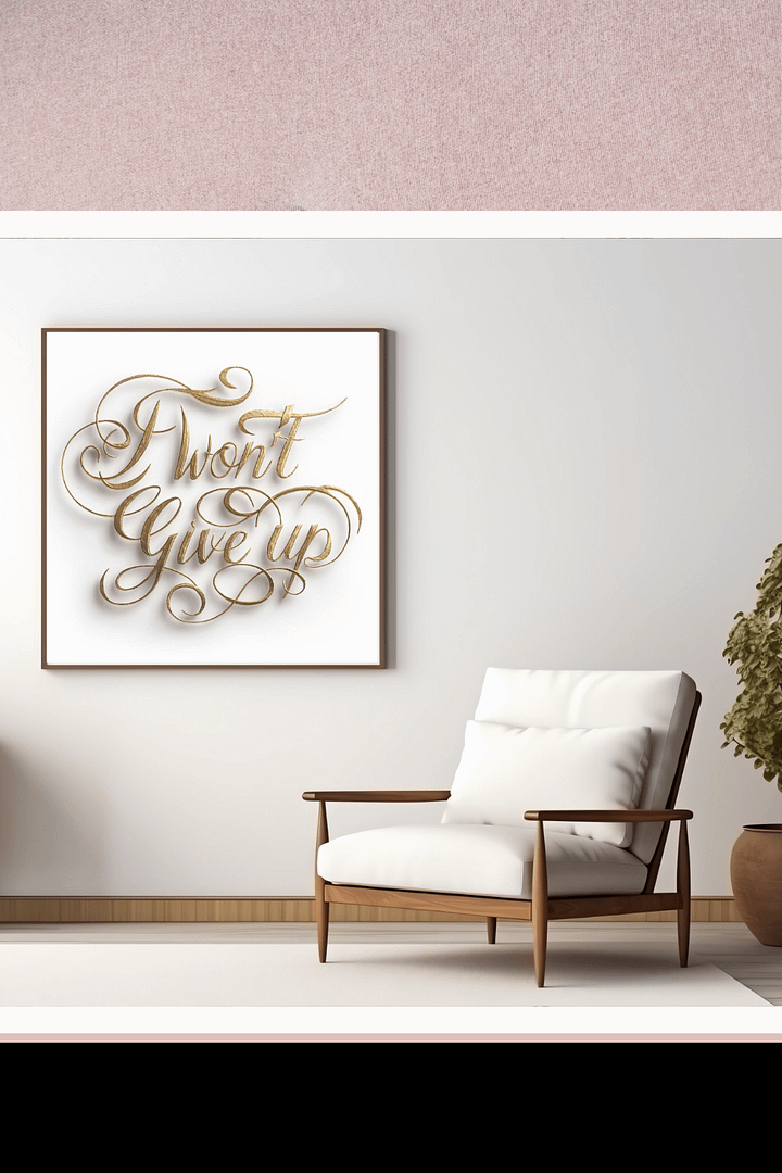 Self-Love Affirmation Art for Goal Setting and Self-Care - I Won't Give Up product image (1)