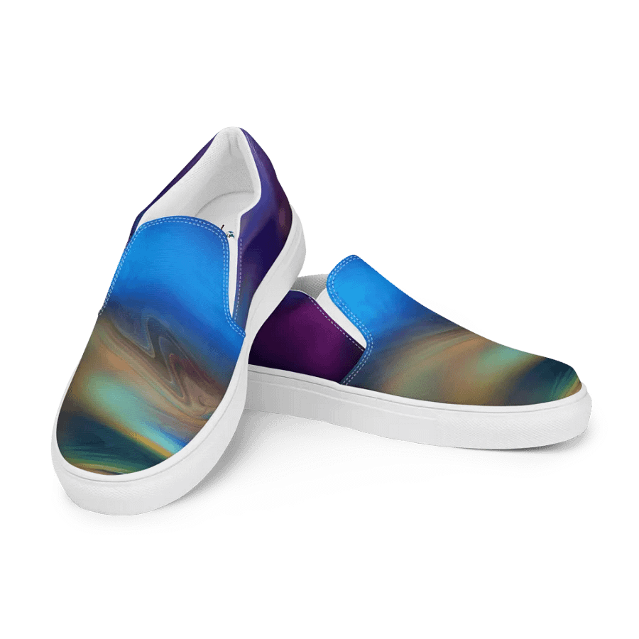 Vibrant Swirl Men's Canvas Slip-On Shoes product image (11)