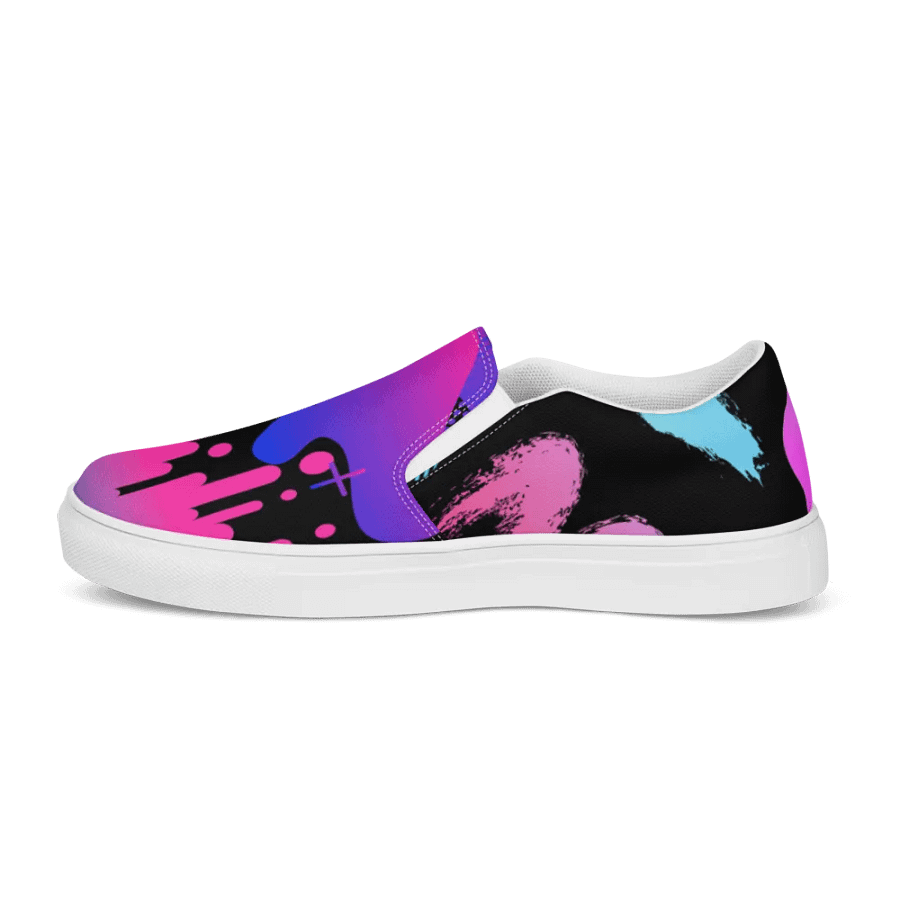 90's Pattern Neon Abstract Splash Men's Slip-Ons | 90s Pattern Shoes product image (9)