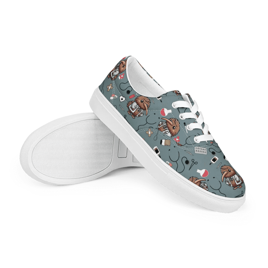 Cute Medical Kiwi Lace-up Canvas Shoes (Gothic) product image (7)