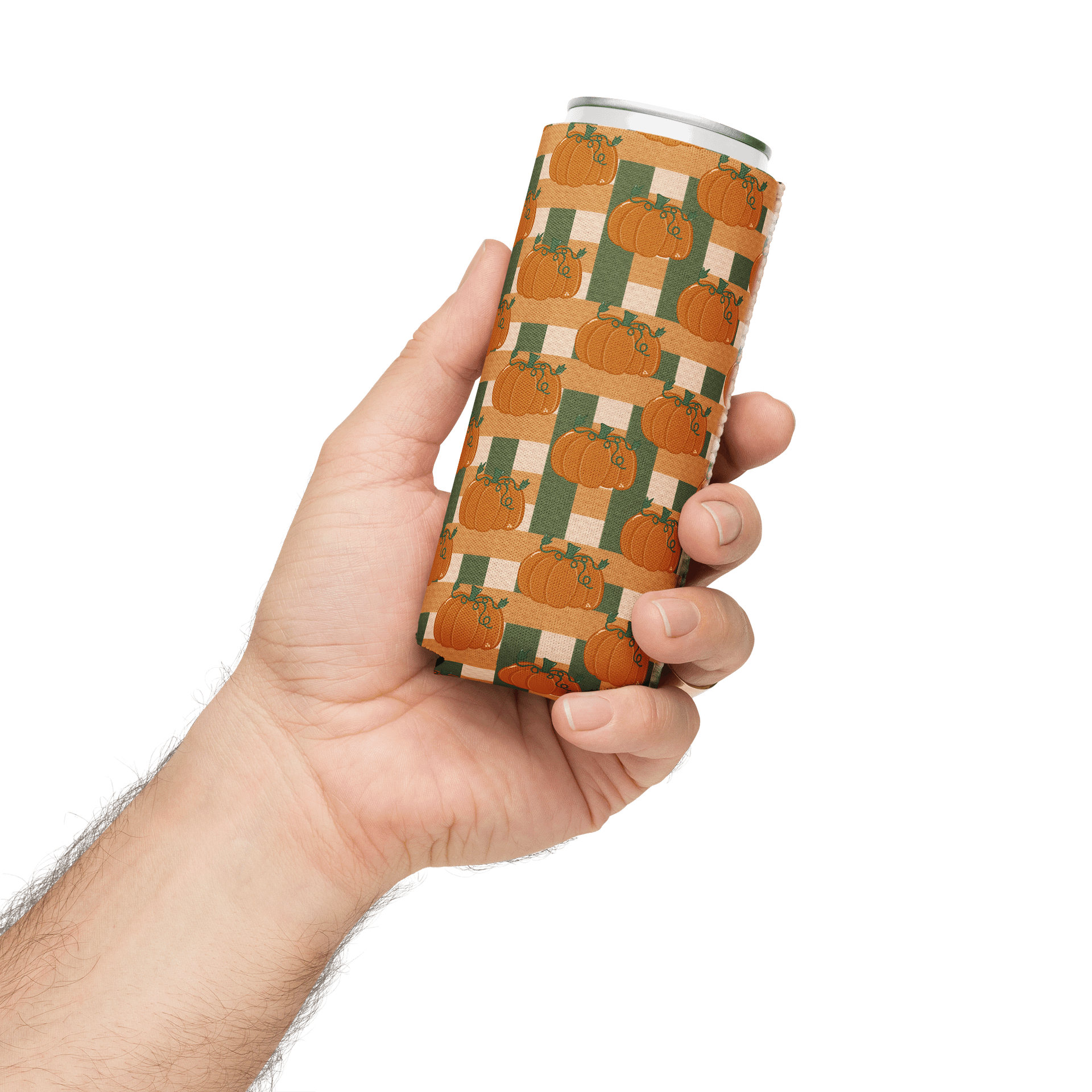 Pumpkin Plaid Pattern Can Koozie product image (4)