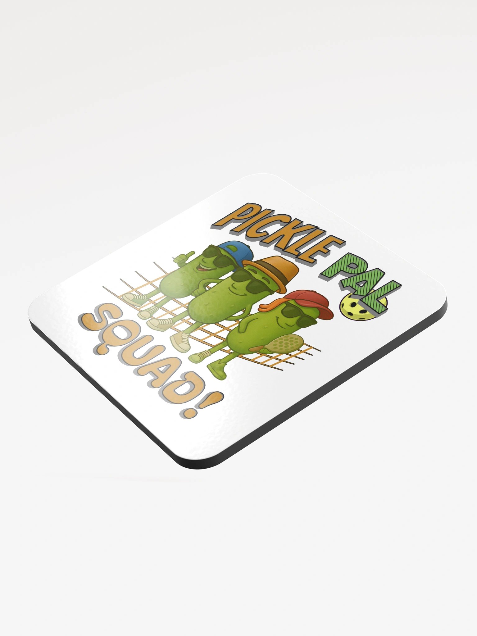 Pickle Pal Squad Pickleball Glossed Cork Coaster product image (4)