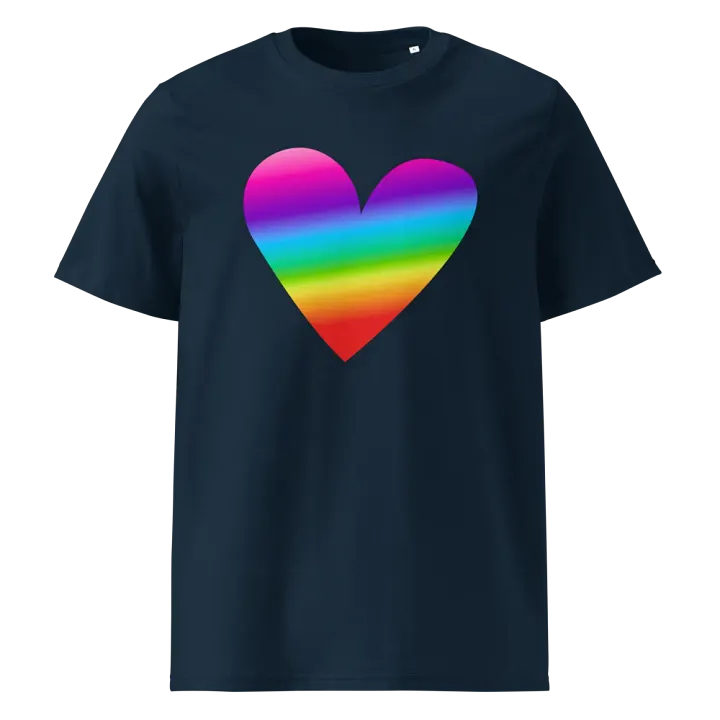 Rainbow Heart Stanley/Stella Organic Cotton T-Shirt product image (166)