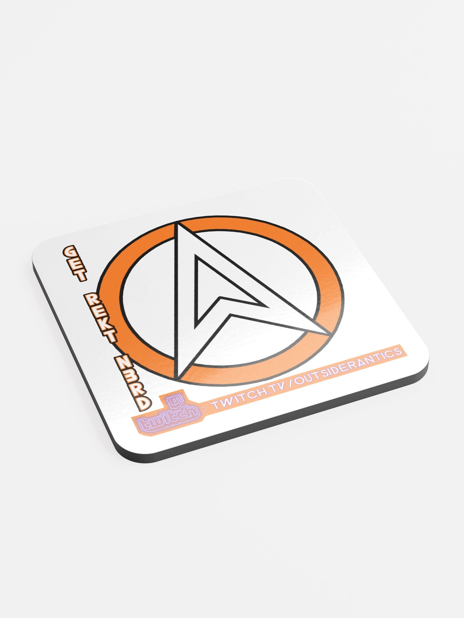 'OA' Logo + "GET REKT NERD" Cork Coaster product image (2)