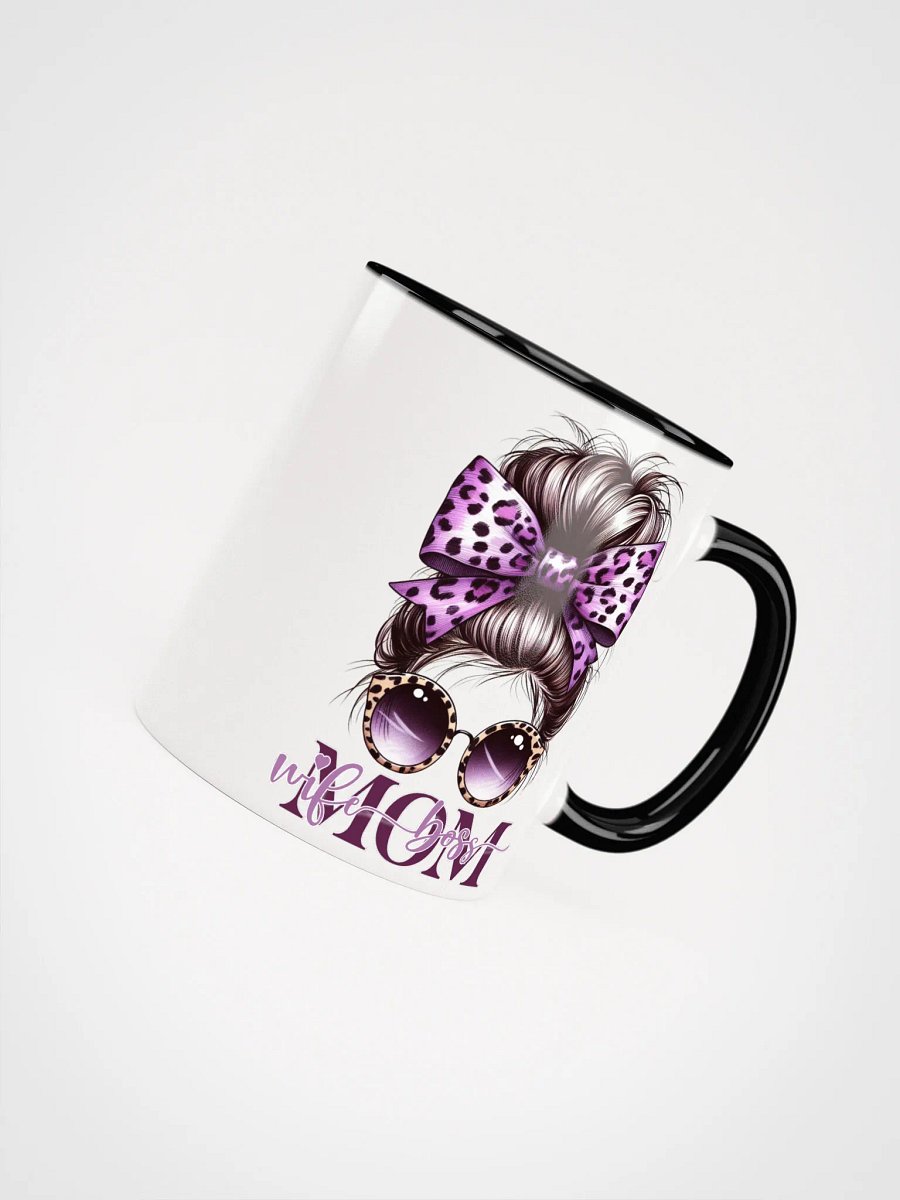 Purple Leopard Bow Mom Wife Boss Messy Bun Mug product image (54)