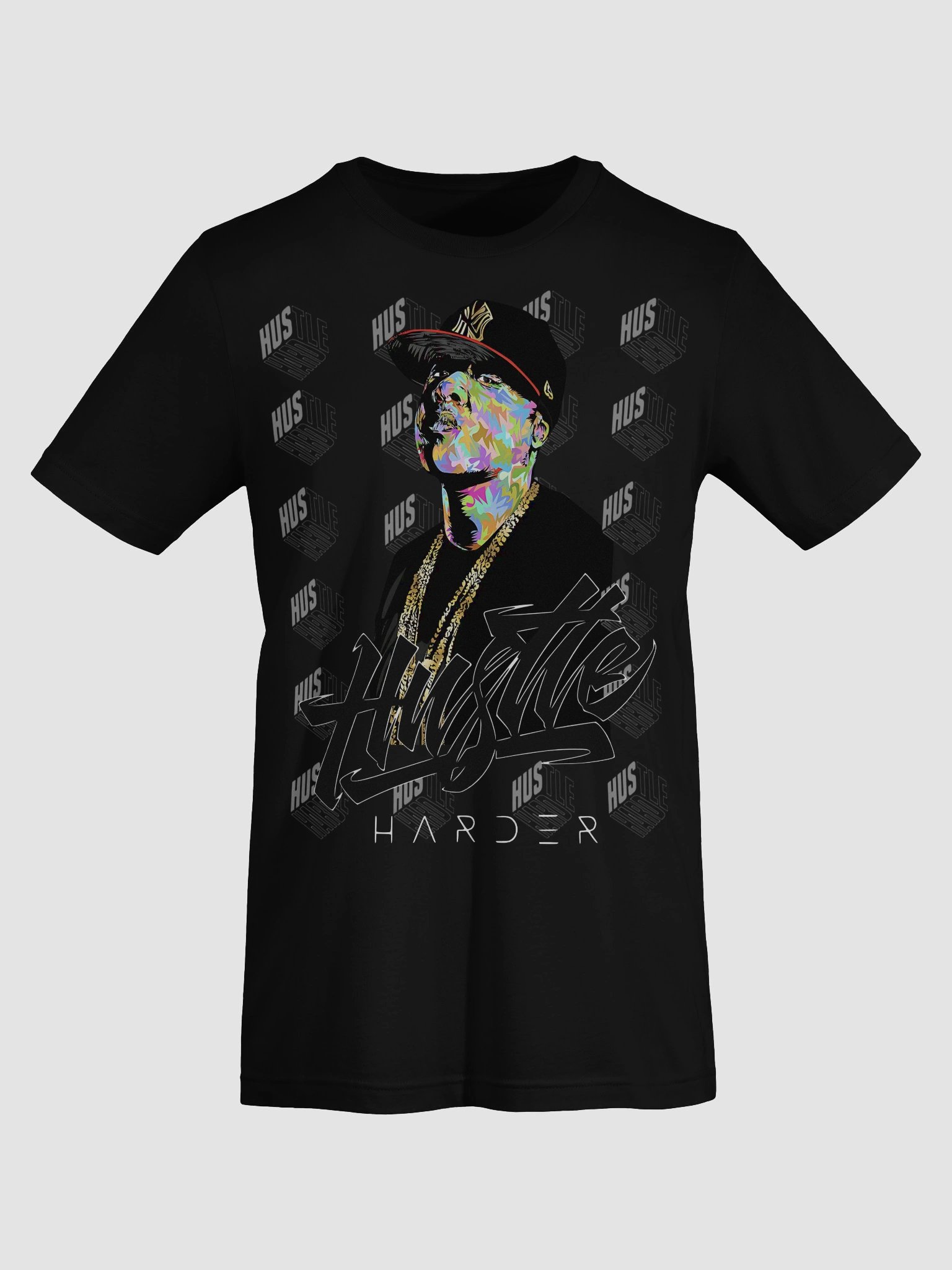 Hustle Harder Portrait T-Shirt (5XL) Available product image (27)