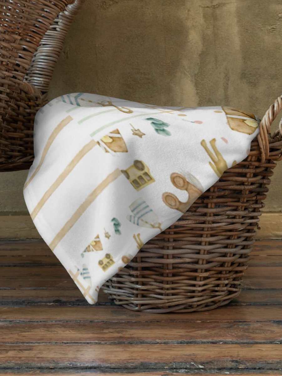 Sweet Eucalyptus Watercolor Baby Patchwork Throw Blanket product image (3)