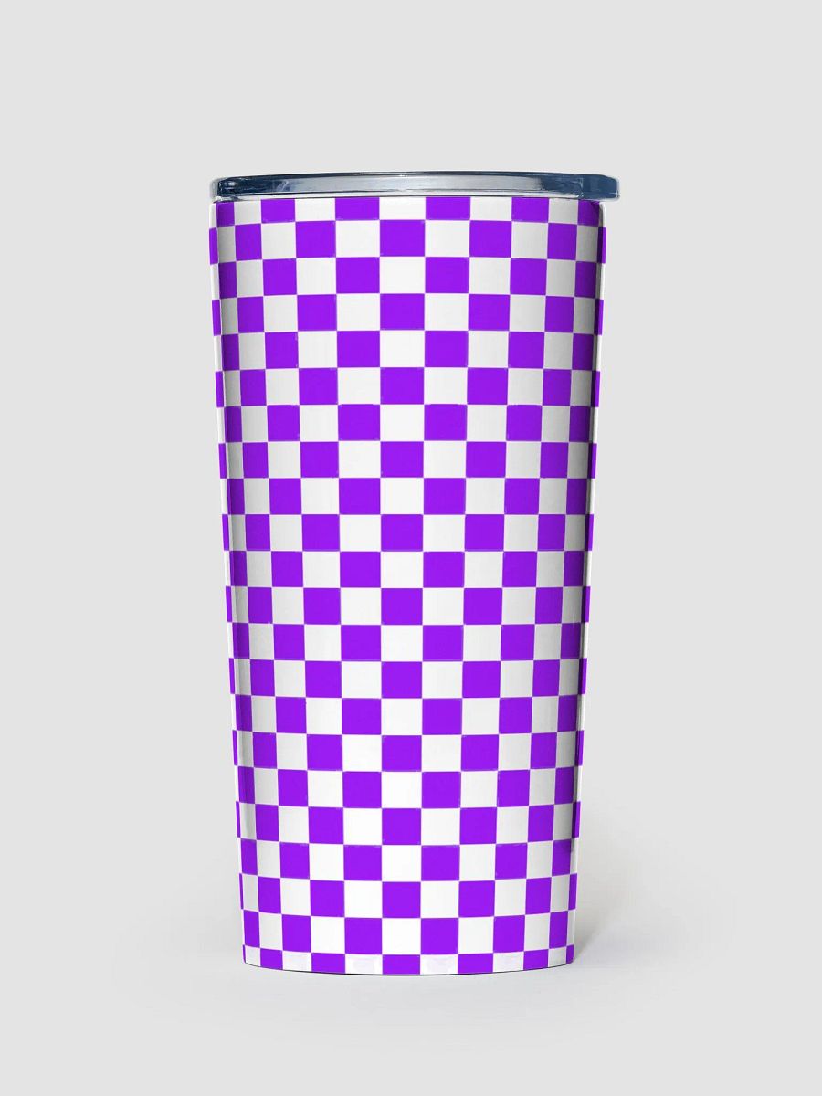 Checkered! Purple and White Checkers 20 oz Stainless Steel Tumbler product image (1)