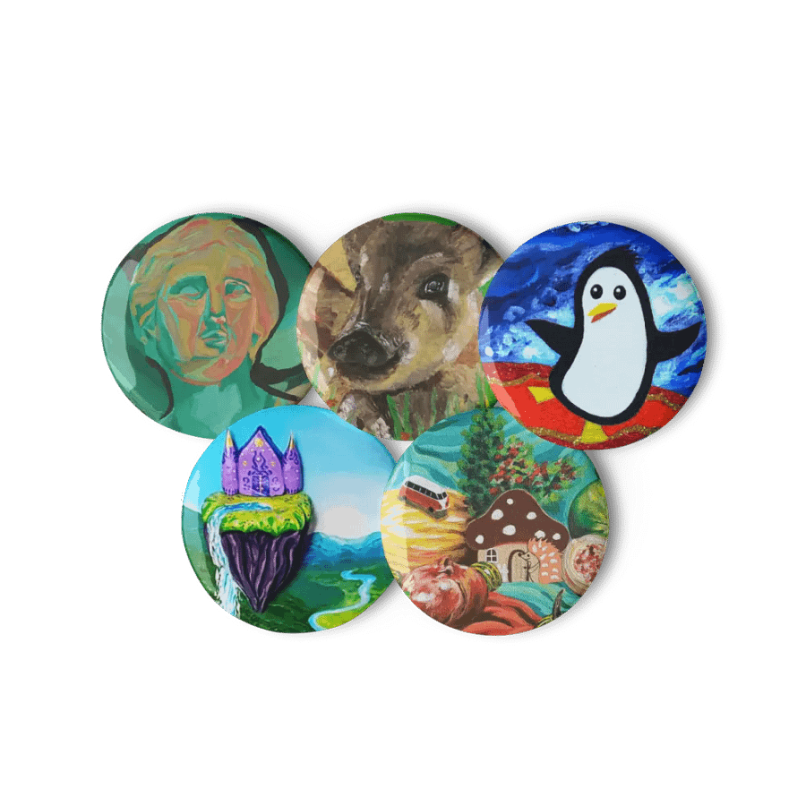 Mixed Colorful Art Pin Buttons Set product image (8)