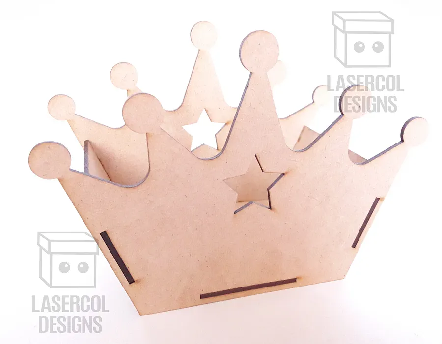 Crown Shaped Box (4 sizes, 3 Styles) - Laser Cut Files product image (9)