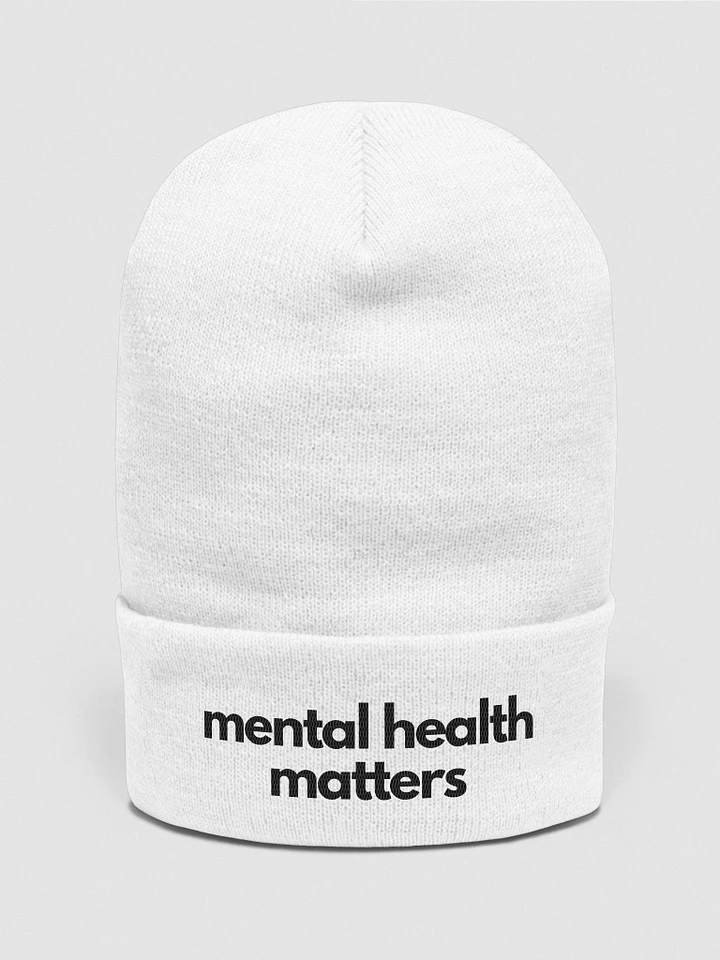 Black Stitching Mental Health Matters Beanie product image (1)