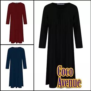Girls Long Sleeve Maxi Dress Kids School Plain Abaya Holiday Islamic Top Jilbab product image (1)