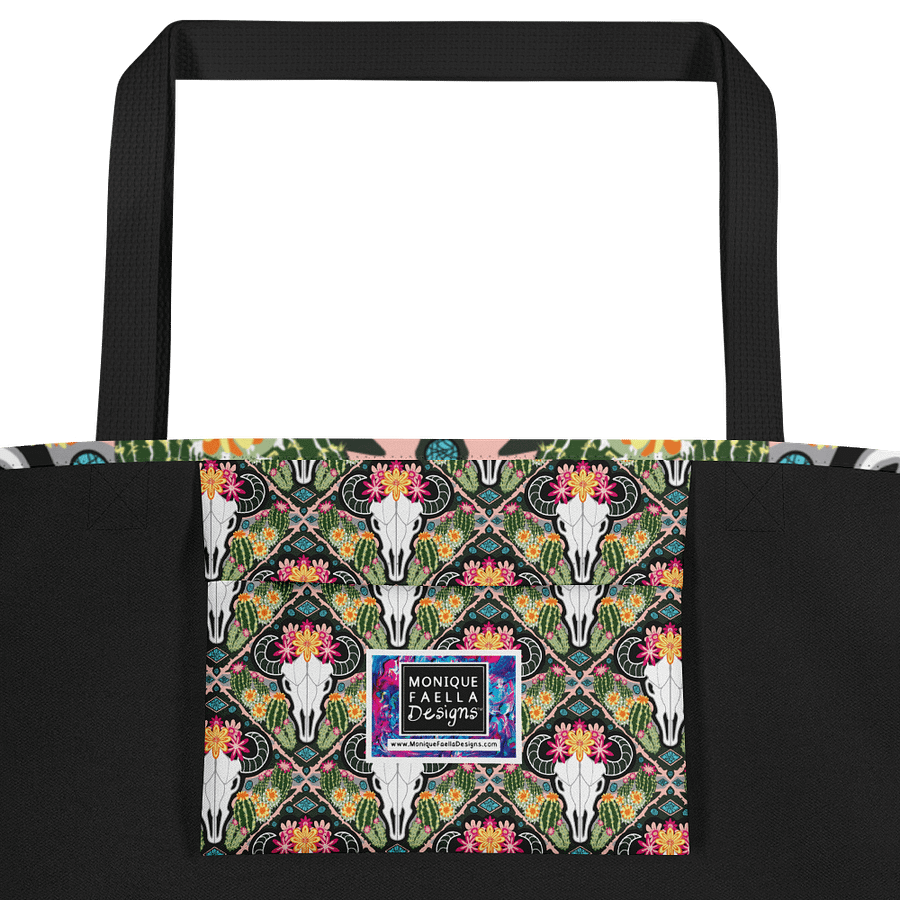 Western Americana Cacti Cow | Illustrated Tote Bag | by Monique Faella Designs™ product image (2)
