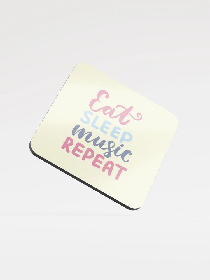 Eat Sleep Music Repeat Yellow Cork Coaster product image (1)