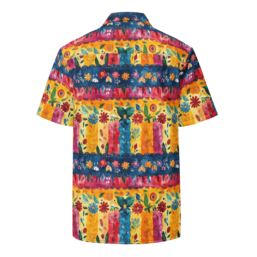 Feather Stripe Floral Pattern-Seamless Papel Picado Hawaiian Shirt product image (2)
