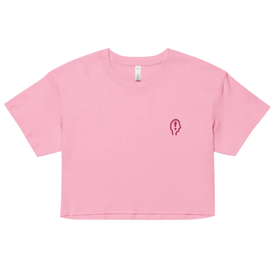 EXCLAIMING MENTALLY (L.C. pink) embroidered cotton crop top product image (7)