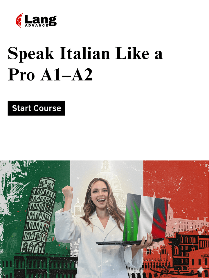 Speak Italian like a PRO! A1 - A2 Course product image (1)