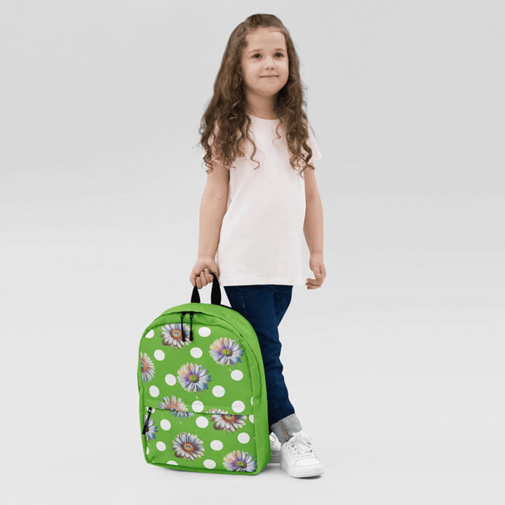 Lime Green Daisy & Dots Backpack product image (2)