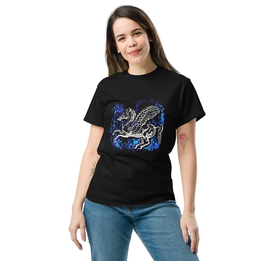 Winged Pegasus Star Shower Greek mythology, Black T-Shirt product image (4)