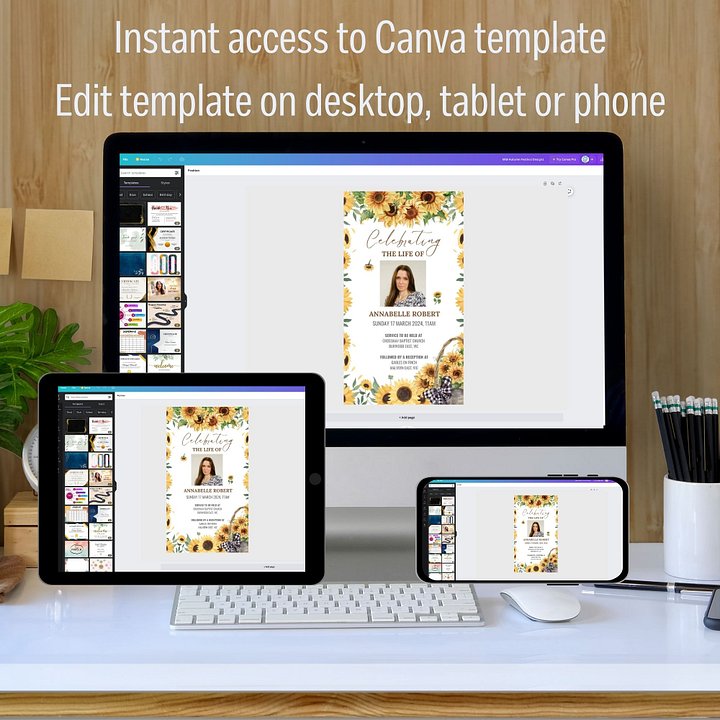 Sunflowers Evite Canva Template product image (2)