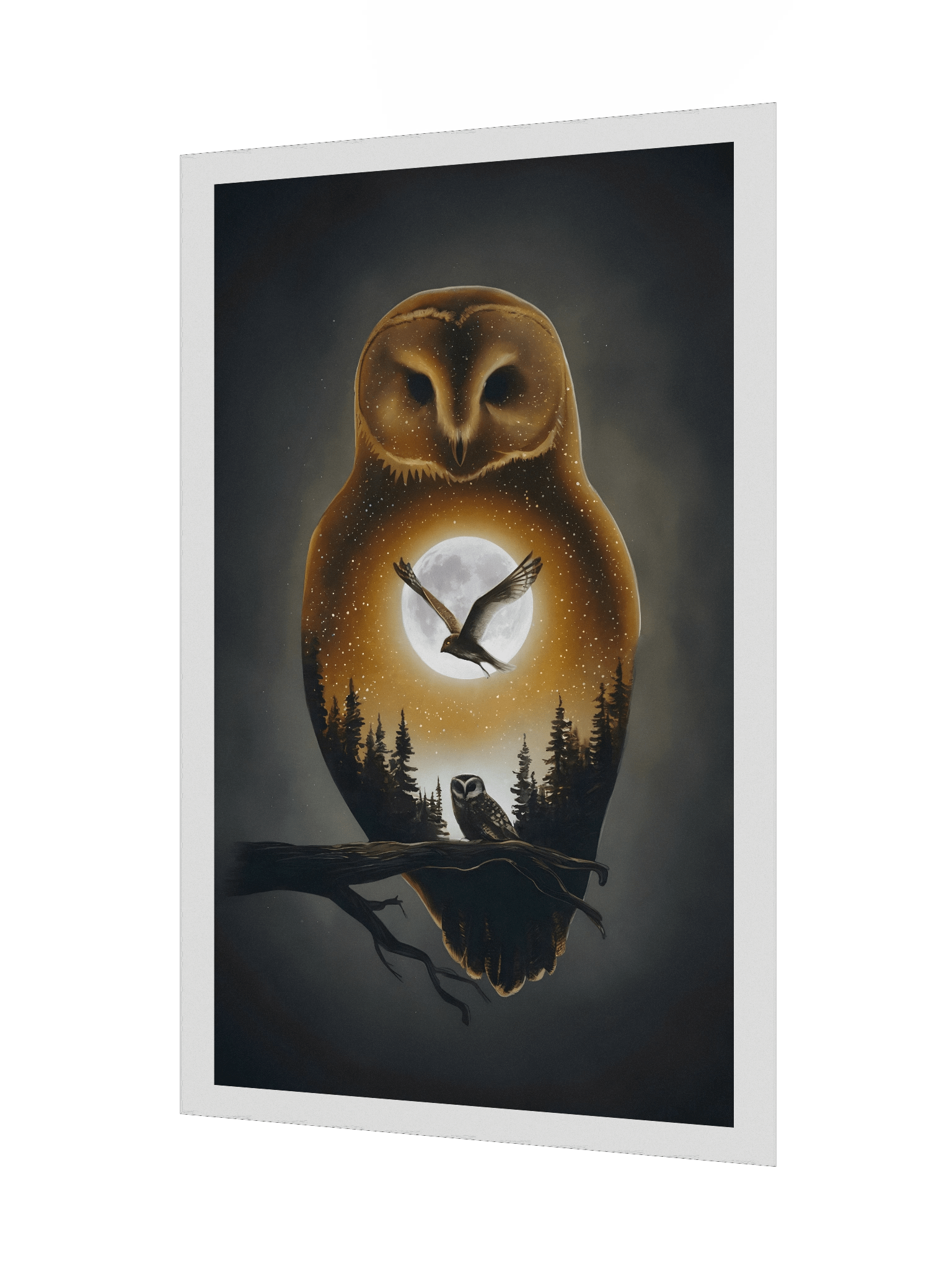 Mystic Owl Moon Poster – Spiritual Night Forest Wall Art product image (4)