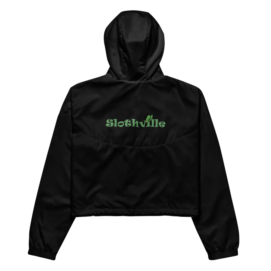 Sloth Serenity Cropped Black Windbreaker product image (11)
