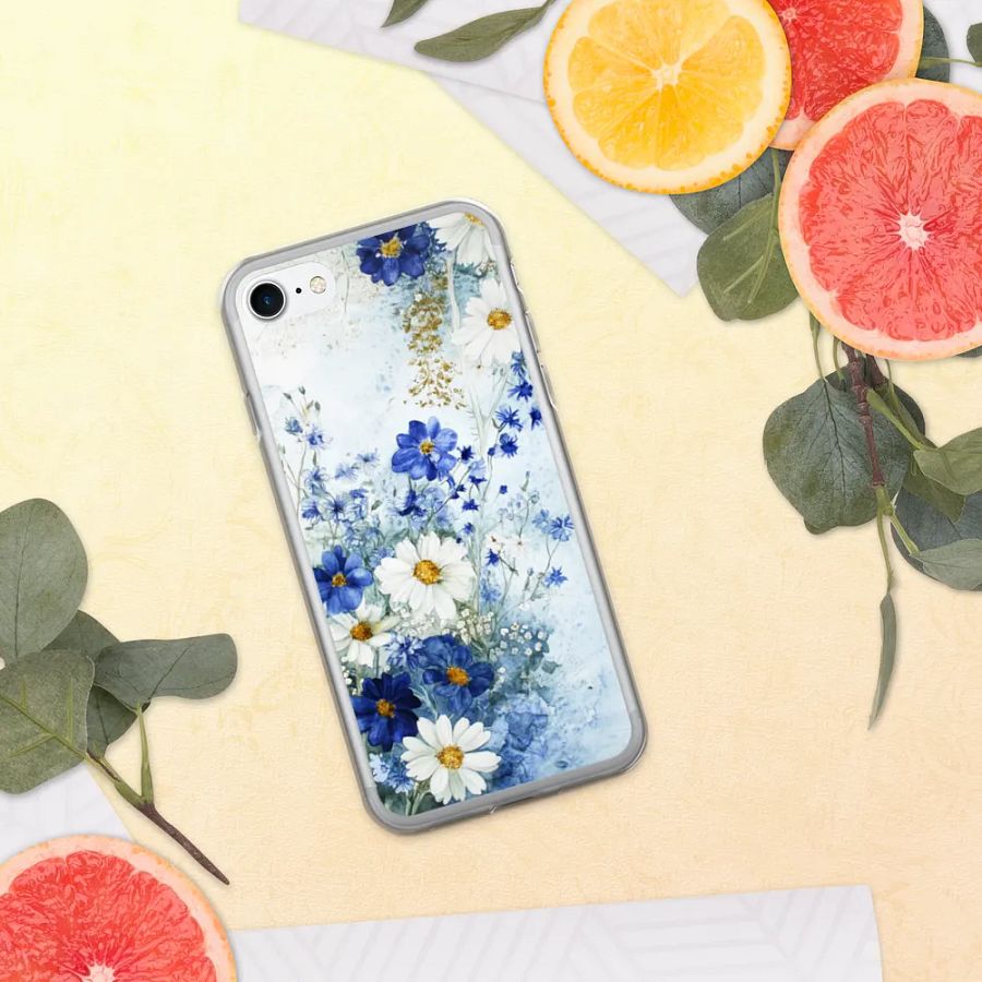 Elegant Blue Floral iPhone Case – Delicate Watercolor Design product image (337)