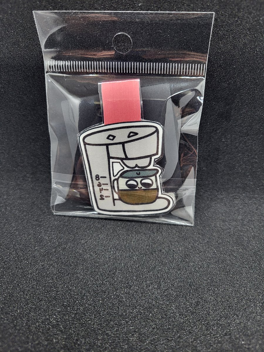 Cute Cartoon Coffee Maker Character Magnetic Laminated Bookmark for Foodies product image (1)