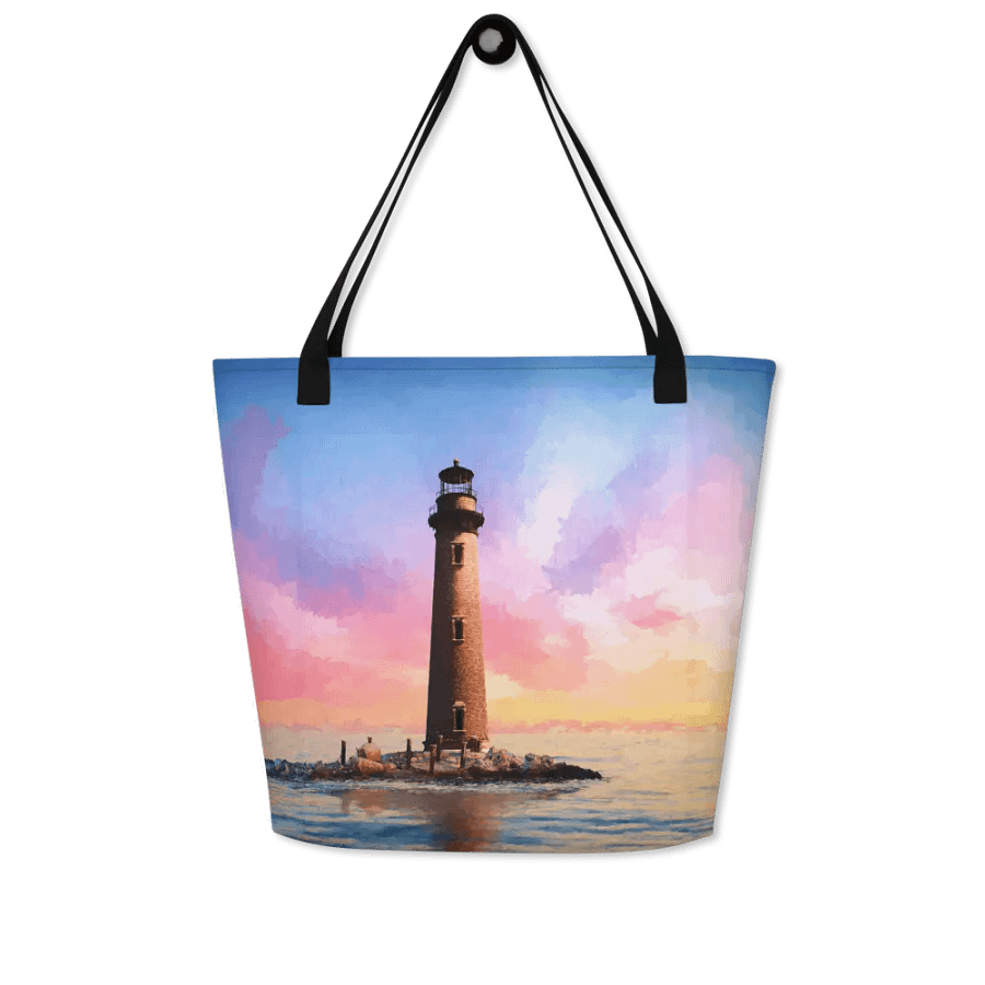 Sand Island Lighthouse – Mobile Alabama Tote Bag product image (9)
