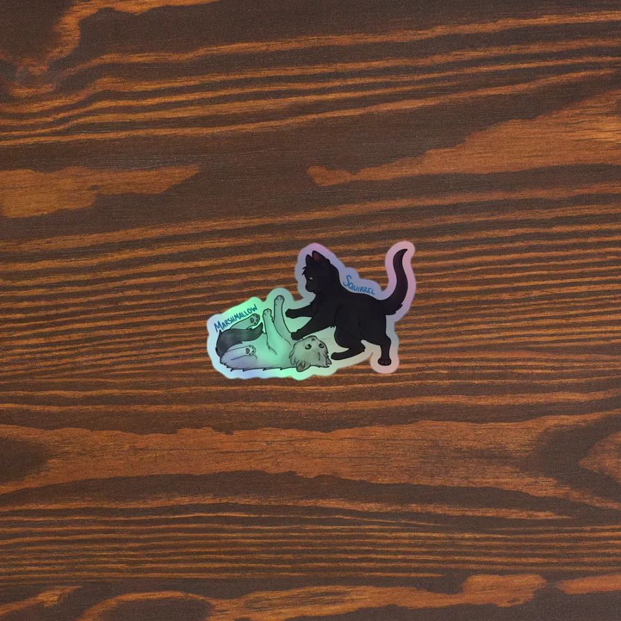 Squirrel and Marshmallow - Holographic Sticker product image (5)