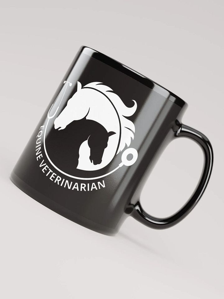 "Equine veterinarian" black glossy mug product image (2)