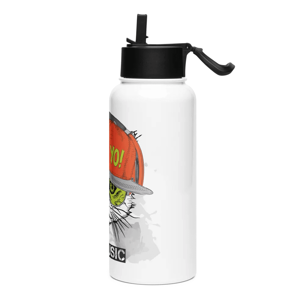 Cool Cat Music Lover Water Bottle product image (3)