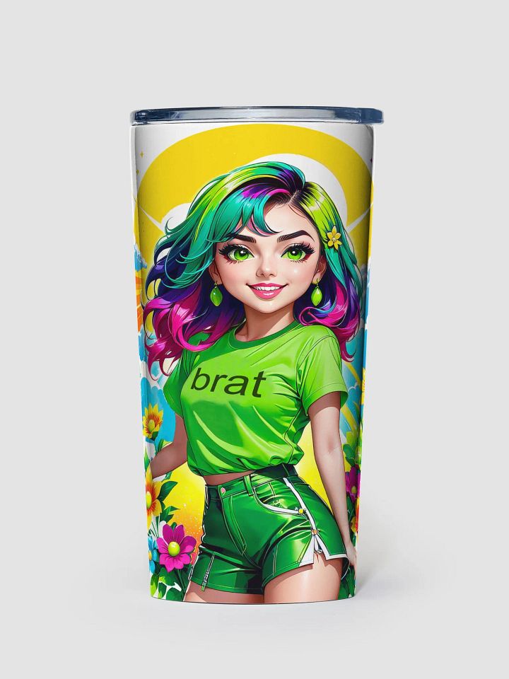 Brat 20 oz Tapered Stainless Steel Tumbler - White - Brat Life v3 product image (1)