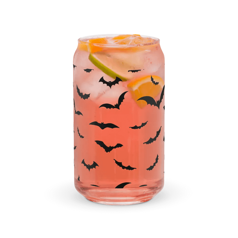 Halloween Bat Print Glass Cup product image (37)