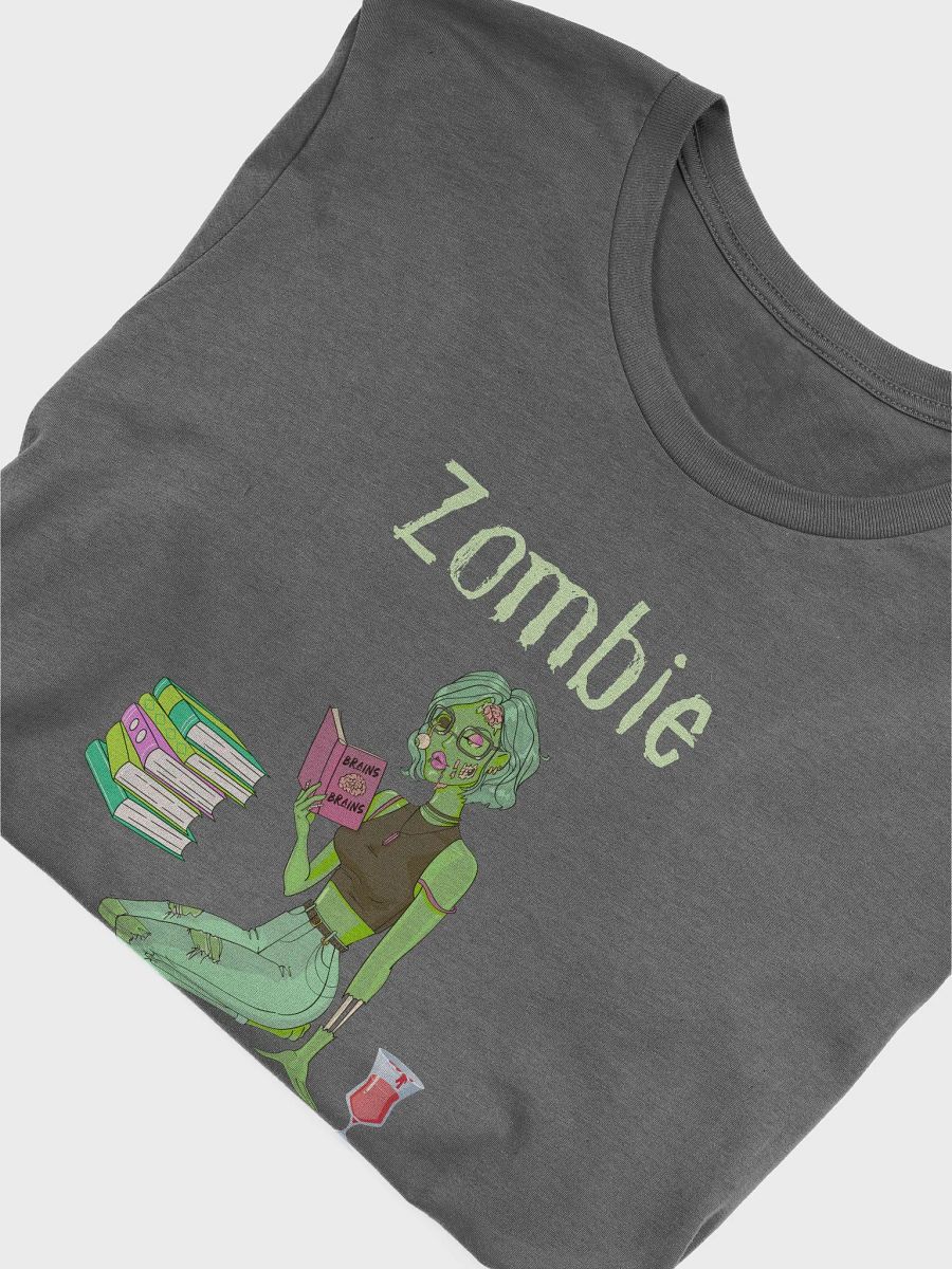 Zombie Book Lover Grey T-shirt product image (5)