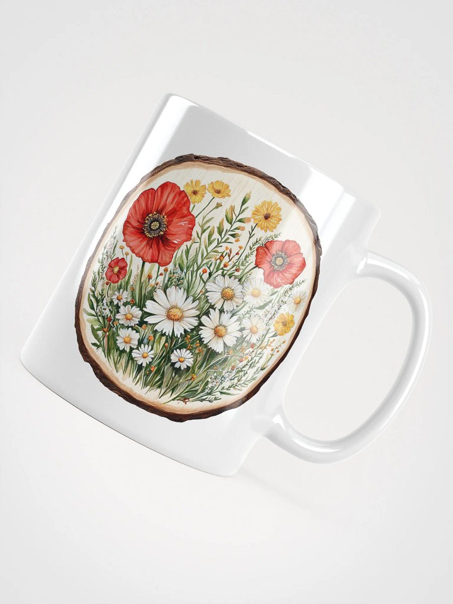 Poppy Wildflower Round Wood Art Ceramic Mug product image (11)