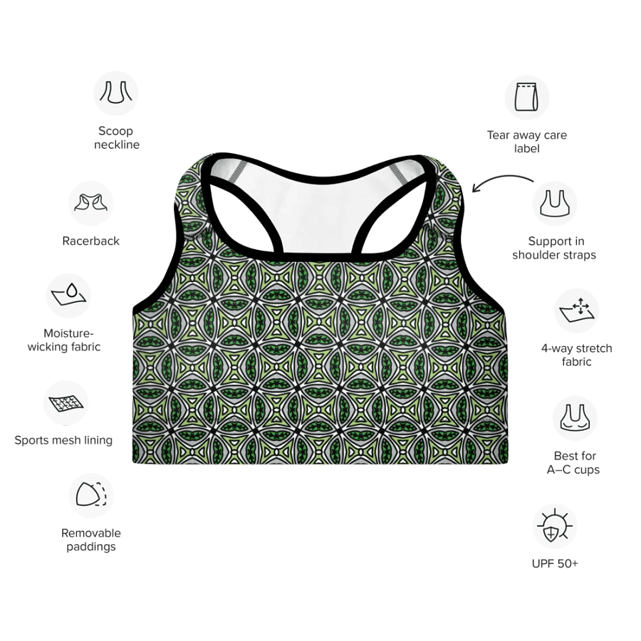 Aromantic Abstract (2) - Padded Sports Bra product image (7)