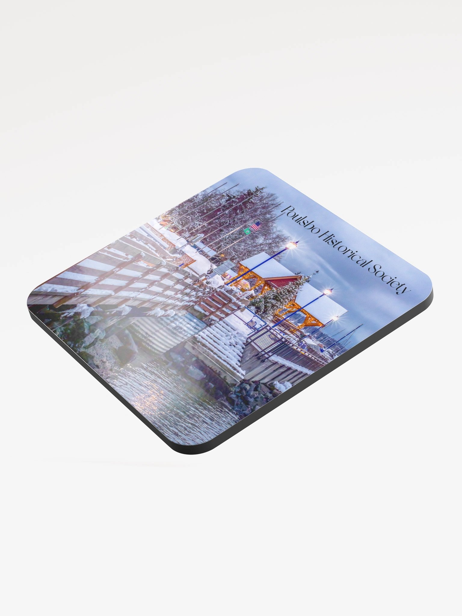 Poulsbo Waterfront Winter Cork Coaster product image (3)