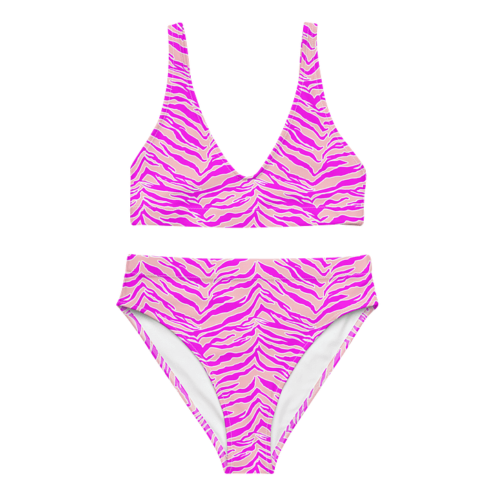 Tiger Print Pink & Pink High-Waisted Bikini product image (1)