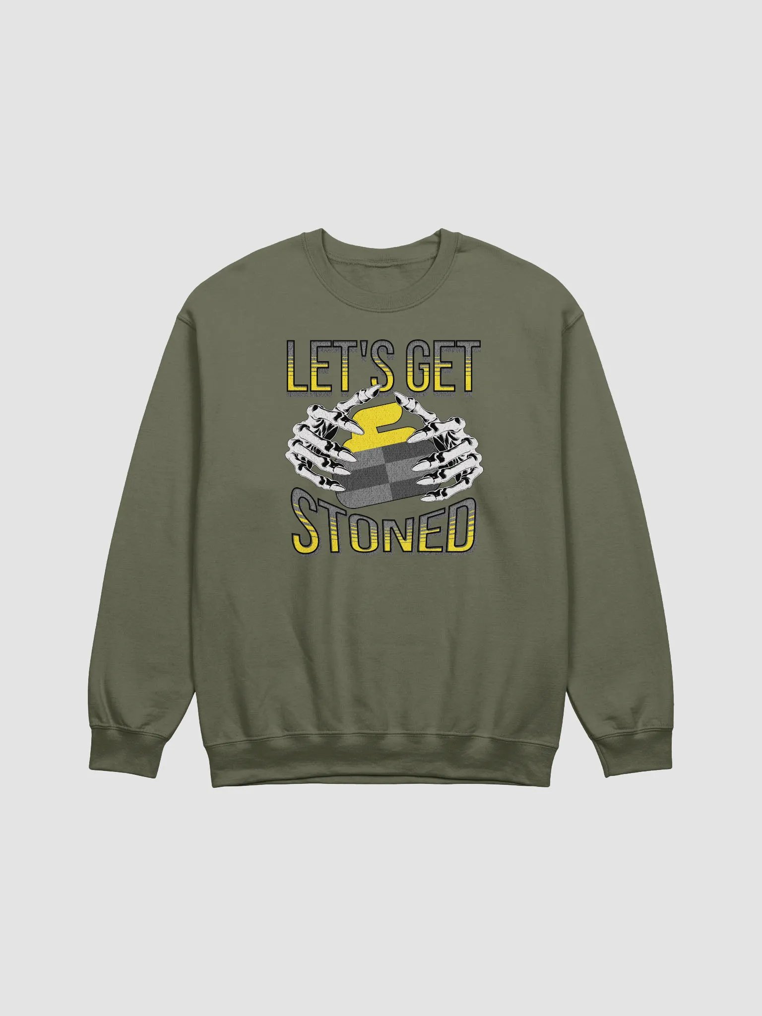 Lets Get Stoned Curling Stylish Skeleton Crewneck product image (9)