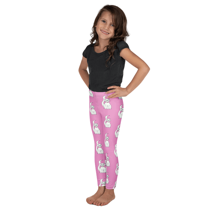 White Cat (art by Dina R.) acrylic painting picture - Kids Leggings product image (2)