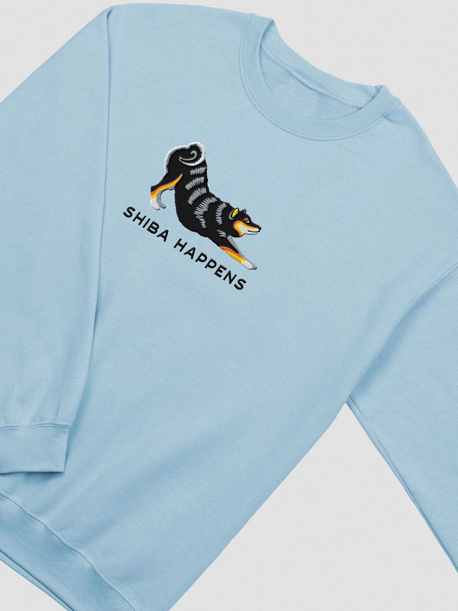 Shiba Happens Sweatshirt (Embroidered) of a Shiba Inu(Tricolor) product image (5)