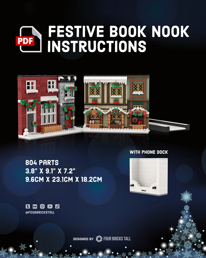 Free LEGO Building Instructions - Festive Book Nook with Phone Dock product image (1)