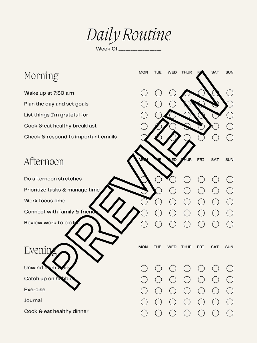 Minimalist Weekly Routine Planner product image (1)