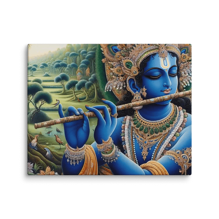 Sri Krishna playing his flute in a natural setting. product image (2)