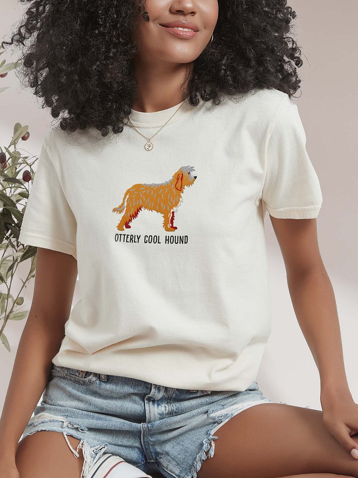 Otterly Cool Hound T-Shirt(Embroidered) of an Otterhound(Wheaten) product image (2)