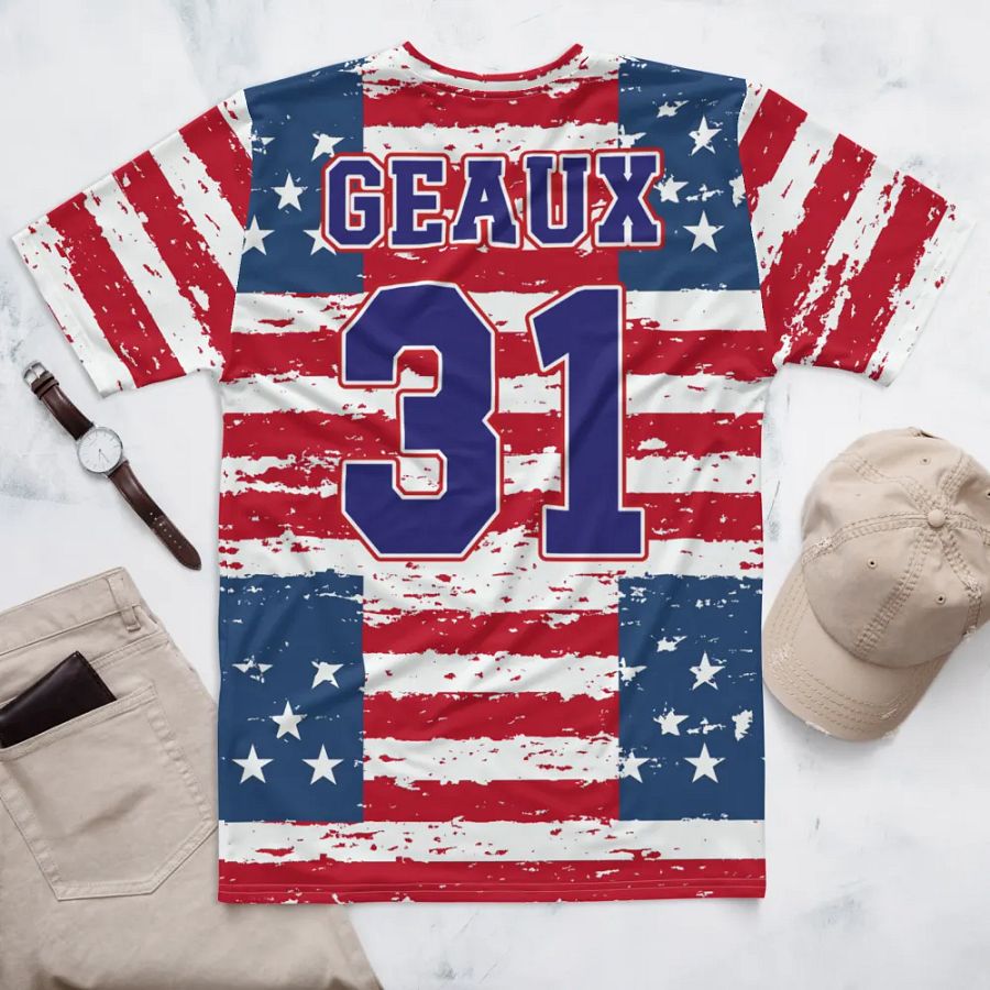 Geaux 31 (On Back) - Flag Style Pattern Tee product image (6)