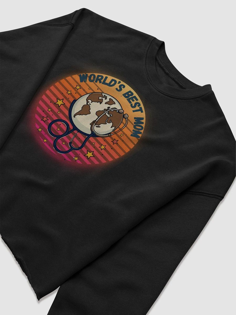 World's Best Mom Globe Stethoscope Crop Sweatshirt product image (14)