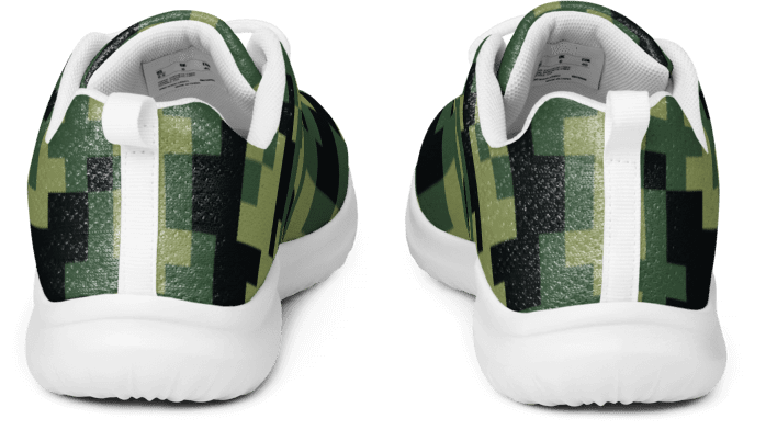 Military Green Camouflage Pixels Camo Pattern Men's Athletic Shoes product image (7)