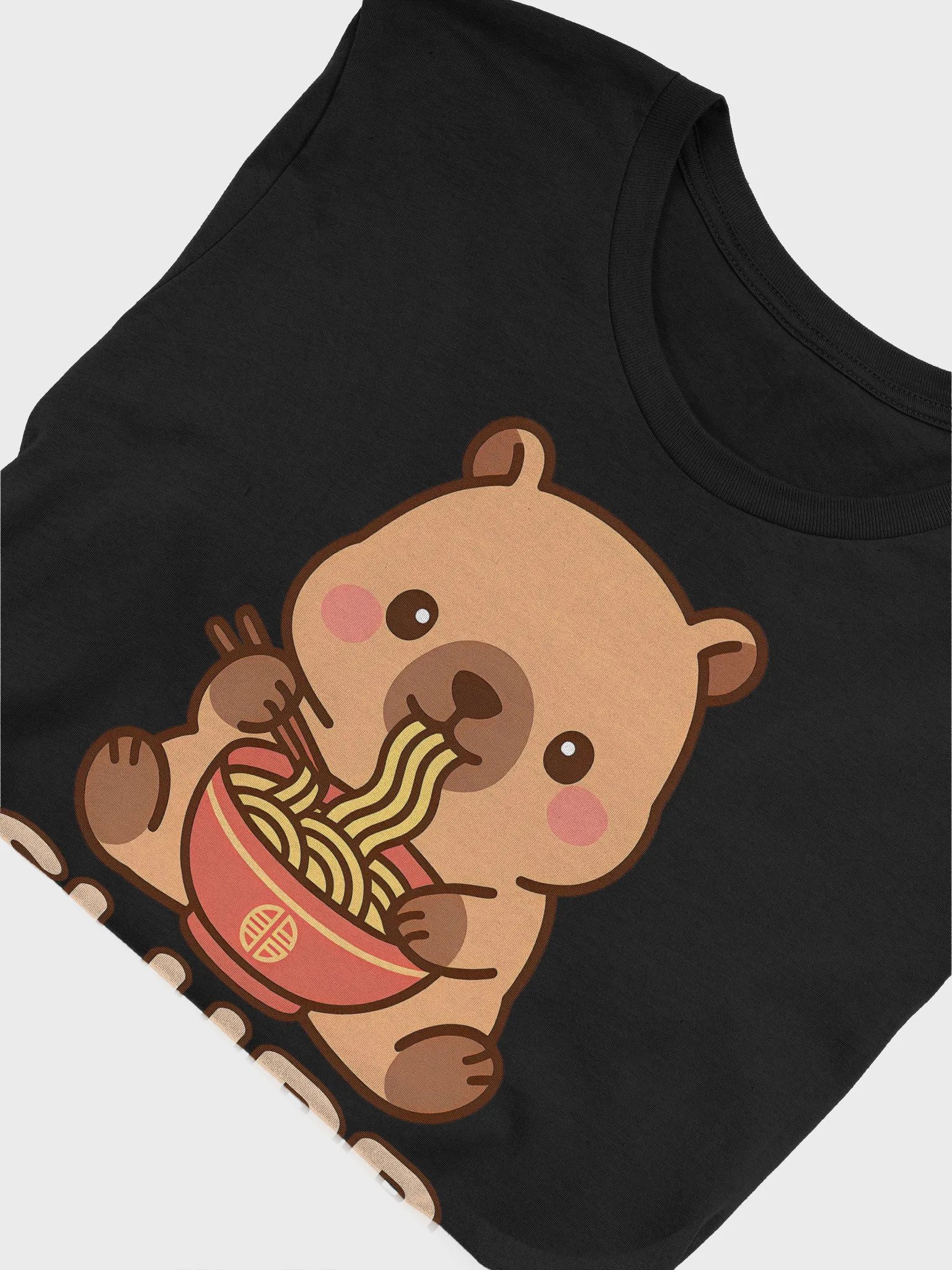 Cute Cartoon Bear Eating Ramen – “Slurp Happens” Noodle Art product image (6)